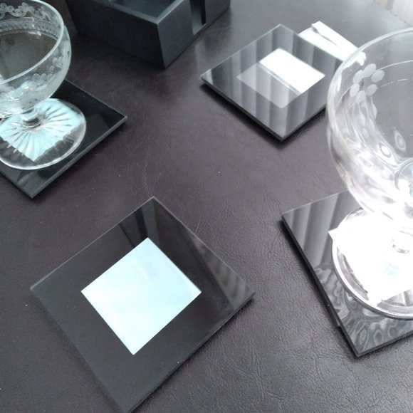 Elegant Handmade Glass Coasters - Picture 2 of 4